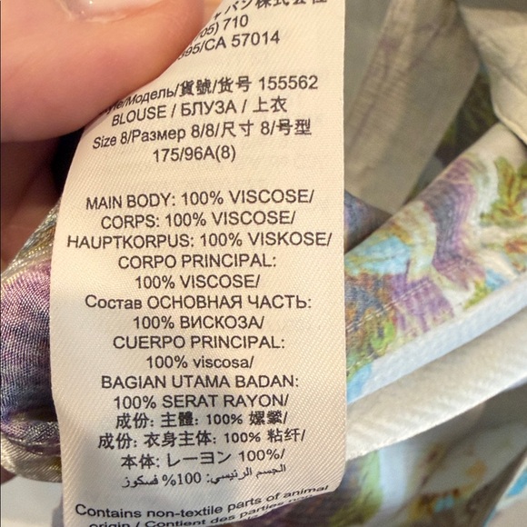 Tory Burch Multicolor Floral Top with Bowsize 8 - Picture 7 of 7